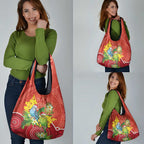 Budgerigar Australia Christmas Grocery Bag Budgies Golden Wattle Aboriginal Red - Aussie Hoodie