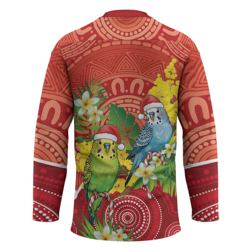 Budgerigar Australia Christmas Hockey Jersey Budgies Golden Wattle Aboriginal Red - Aussie Hoodie