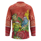 Budgerigar Australia Christmas Hockey Jersey Budgies Golden Wattle Aboriginal Red - Aussie Hoodie