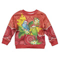 Budgerigar Australia Christmas Kid Ugly Christmas Sweater Budgies Golden Wattle Aboriginal Red - Aussie Hoodie