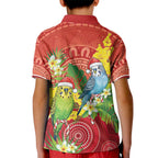 Budgerigar Australia Christmas Kid Polo Shirt Budgies Golden Wattle Aboriginal Red - Aussie Hoodie