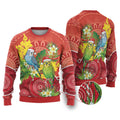 Budgerigar Australia Christmas Ugly Christmas Sweater Budgies Golden Wattle Aboriginal Red - Aussie Hoodie