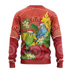 Budgerigar Australia Christmas Ugly Christmas Sweater Budgies Golden Wattle Aboriginal Red - Aussie Hoodie