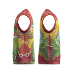 Budgerigar Australia Christmas Knitted V-Neck Vest Budgies Golden Wattle Aboriginal Red - Aussie Hoodie