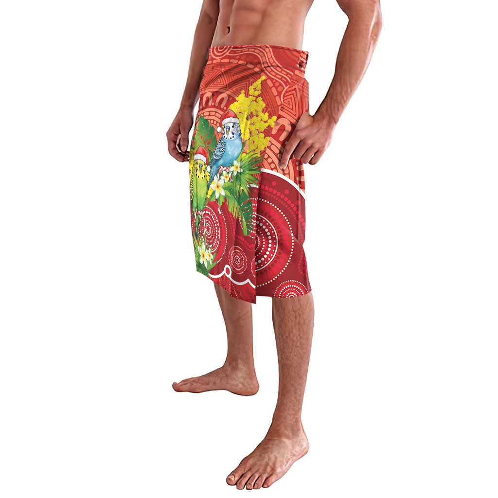 Budgerigar Australia Christmas Lavalava Budgies Golden Wattle Aboriginal Red - Aussie Hoodie