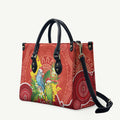 Budgerigar Australia Christmas Leather Bag Budgies Golden Wattle Aboriginal Red - Aussie Hoodie