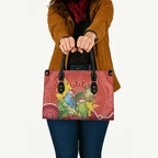 Budgerigar Australia Christmas Leather Bag Budgies Golden Wattle Aboriginal Red - Aussie Hoodie