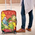 Budgerigar Australia Christmas Luggage Cover Budgies Golden Wattle Aboriginal Red - Aussie Hoodie