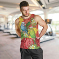 Budgerigar Australia Christmas Men Tank Top Budgies Golden Wattle Aboriginal Red - Aussie Hoodie