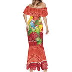 Budgerigar Australia Christmas Mermaid Dress Budgies Golden Wattle Aboriginal Red - Aussie Hoodie