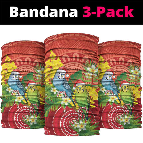 Budgerigar Australia Christmas Neck Gaiter Budgies Golden Wattle Aboriginal Red - Aussie Hoodie