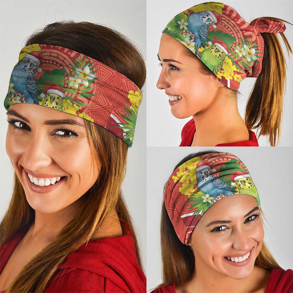 Budgerigar Australia Christmas Neck Gaiter Budgies Golden Wattle Aboriginal Red - Aussie Hoodie