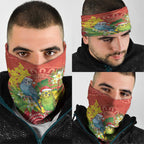 Budgerigar Australia Christmas Neck Gaiter Budgies Golden Wattle Aboriginal Red - Aussie Hoodie