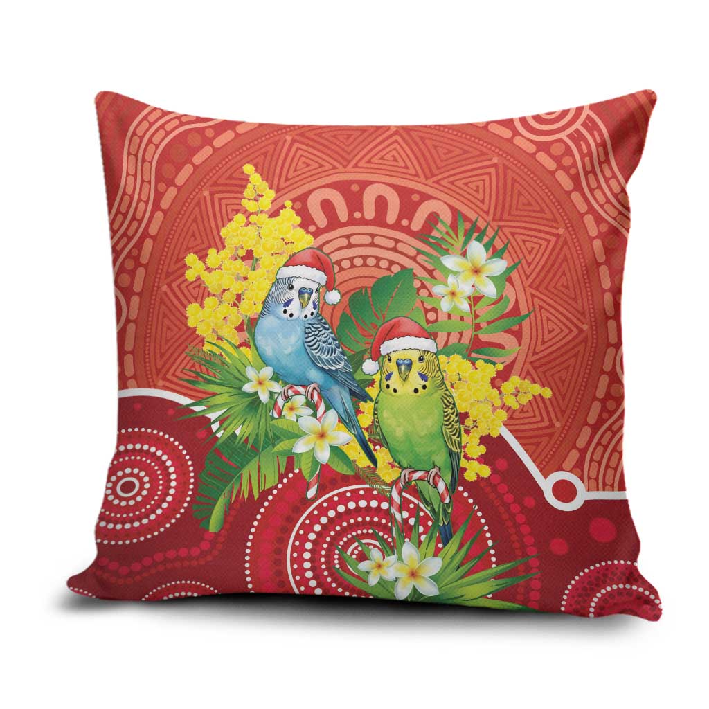 Budgerigar Australia Christmas Pillow Cover Budgies Golden Wattle Aboriginal Red - Aussie Hoodie