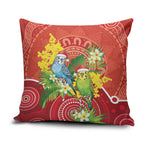 Budgerigar Australia Christmas Pillow Cover Budgies Golden Wattle Aboriginal Red - Aussie Hoodie