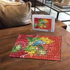 Budgerigar Australia Christmas Puzzle Budgies Golden Wattle Aboriginal Red - Aussie Hoodie