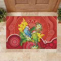 Budgerigar Australia Christmas Rubber Doormat Budgies Golden Wattle Aboriginal Red - Aussie Hoodie