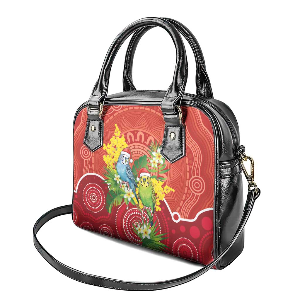 Budgerigar Australia Christmas Shoulder Handbag Budgies Golden Wattle Aboriginal Red - Aussie Hoodie