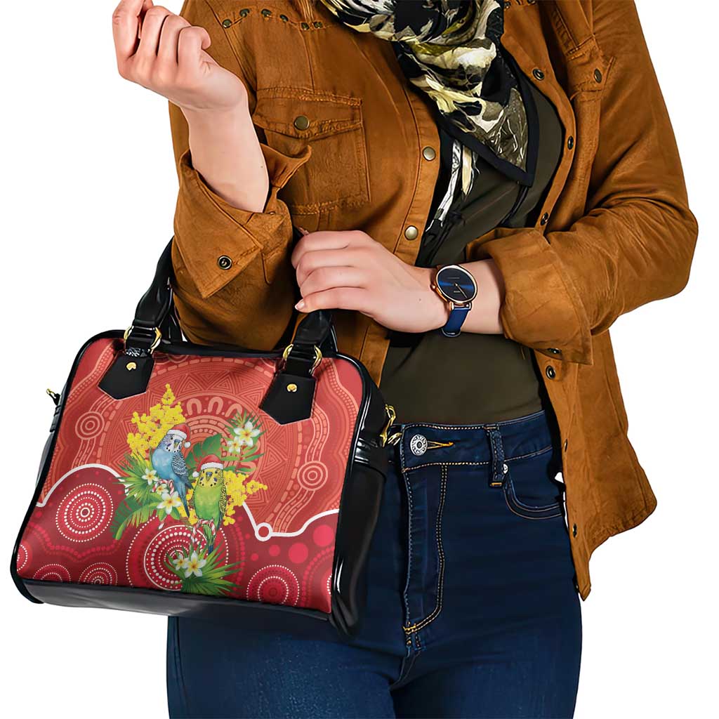 Budgerigar Australia Christmas Shoulder Handbag Budgies Golden Wattle Aboriginal Red - Aussie Hoodie