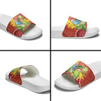 Budgerigar Australia Christmas Slide Sandals Budgies Golden Wattle Aboriginal Red - Aussie Hoodie