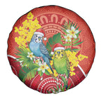 Budgerigar Australia Christmas Spare Tire Cover Budgies Golden Wattle Aboriginal Red - Aussie Hoodie