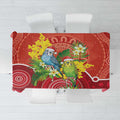 Budgerigar Australia Christmas Tablecloth Budgies Golden Wattle Aboriginal Red - Aussie Hoodie