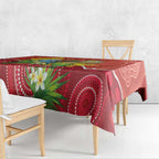 Budgerigar Australia Christmas Tablecloth Budgies Golden Wattle Aboriginal Red - Aussie Hoodie