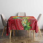 Budgerigar Australia Christmas Tablecloth Budgies Golden Wattle Aboriginal Red - Aussie Hoodie