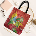 Budgerigar Australia Christmas Tote Bag Budgies Golden Wattle Aboriginal Red - Aussie Hoodie
