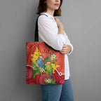 Budgerigar Australia Christmas Tote Bag Budgies Golden Wattle Aboriginal Red - Aussie Hoodie