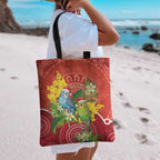 Budgerigar Australia Christmas Tote Bag Budgies Golden Wattle Aboriginal Red - Aussie Hoodie