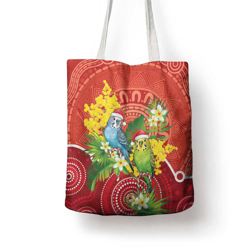 Budgerigar Australia Christmas Tote Bag Budgies Golden Wattle Aboriginal Red - Aussie Hoodie