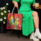 Budgerigar Australia Christmas Tote Bag Budgies Golden Wattle Aboriginal Red - Aussie Hoodie