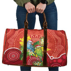 Budgerigar Australia Christmas Travel Bag Budgies Golden Wattle Aboriginal Red - Aussie Hoodie