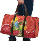 Budgerigar Australia Christmas Travel Bag Budgies Golden Wattle Aboriginal Red - Aussie Hoodie