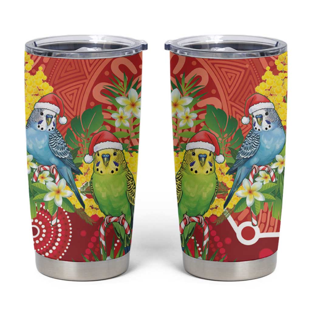 Budgerigar Australia Christmas Tumbler Cup Budgies Golden Wattle Aboriginal Red - Aussie Hoodie