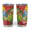 Budgerigar Australia Christmas Tumbler Cup Budgies Golden Wattle Aboriginal Red - Aussie Hoodie