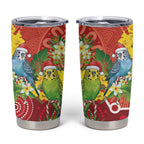 Budgerigar Australia Christmas Tumbler Cup Budgies Golden Wattle Aboriginal Red - Aussie Hoodie