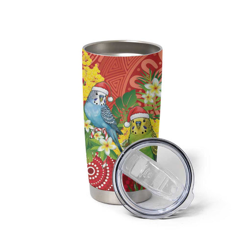 Budgerigar Australia Christmas Tumbler Cup Budgies Golden Wattle Aboriginal Red - Aussie Hoodie