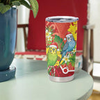 Budgerigar Australia Christmas Tumbler Cup Budgies Golden Wattle Aboriginal Red - Aussie Hoodie