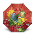 Budgerigar Australia Christmas Umbrella Budgies Golden Wattle Aboriginal Red - Aussie Hoodie
