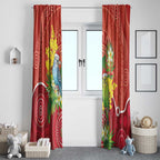 Budgerigar Australia Christmas Window Curtain Budgies Golden Wattle Aboriginal Red - Aussie Hoodie