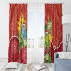 Budgerigar Australia Christmas Window Curtain Budgies Golden Wattle Aboriginal Red - Aussie Hoodie