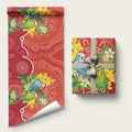 Budgerigar Australia Christmas Wrapping Paper Budgies Golden Wattle Aboriginal Red - Aussie Hoodie