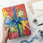 Budgerigar Australia Christmas Wrapping Paper Budgies Golden Wattle Aboriginal Red - Aussie Hoodie