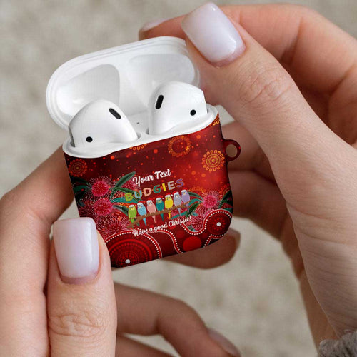 Australia Budgerigar Christmas Personalised AirPods Case Budgies Hakea Have A Good Chrissie - Aussie Hoodie