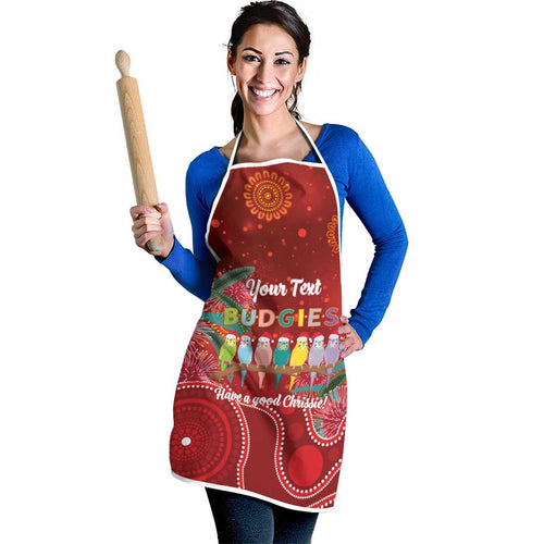Australia Budgerigar Christmas Personalised Apron Budgies Hakea Have A Good Chrissie - Aussie Hoodie