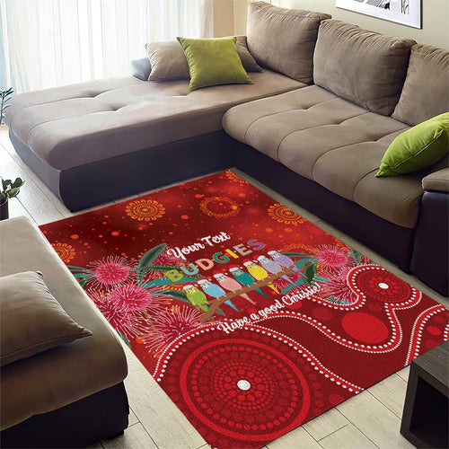 Australia Budgerigar Christmas Personalised Area Rug Budgies Hakea Have A Good Chrissie - Aussie Hoodie