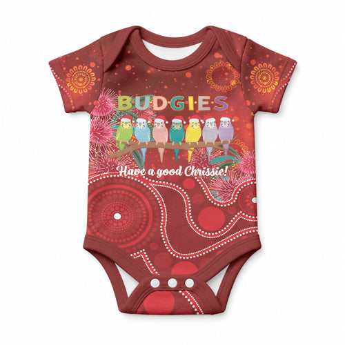 Australia Budgerigar Christmas Personalised Baby Onesie Budgies Hakea Have A Good Chrissie