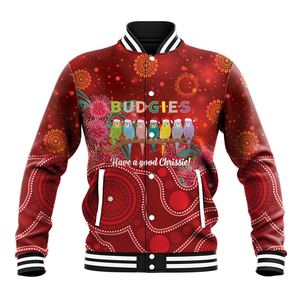 Australia Budgerigar Christmas Personalised Baseball Jacket Budgies Hakea Have A Good Chrissie - Aussie Hoodie
